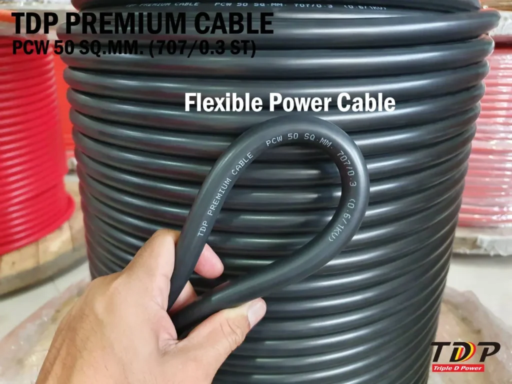 สายไฟแบตเตอรี่ TDP PREMIUM CABLE ขนาด 50 SQ.MM
707/0.3 (RoHs)