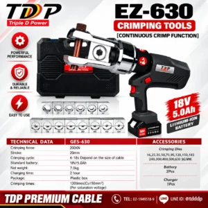 เครื่องมือย้ำหางปลา อัตโนมัติ รุ่น EZ 630 (ย้ำได้ 25-630 Sq.mm.)